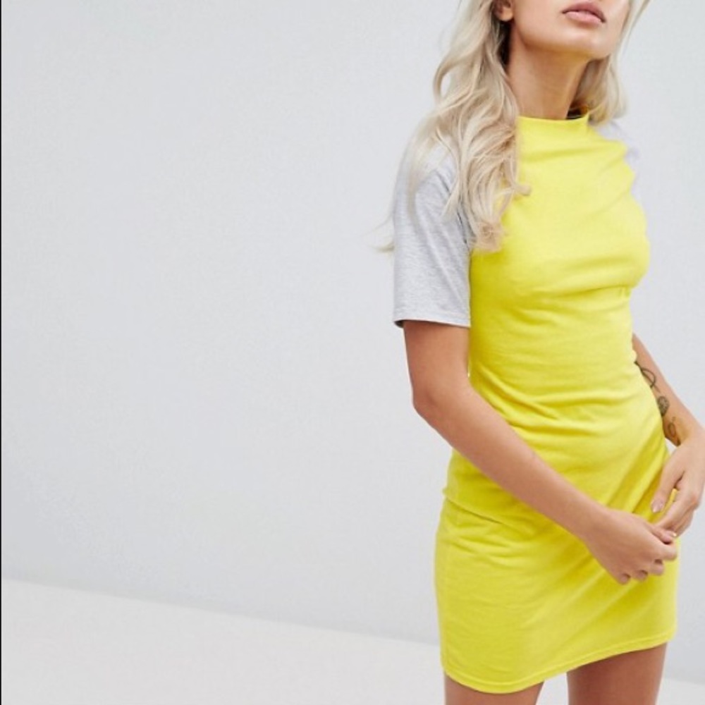 Gray & Yellow T-shirt dress